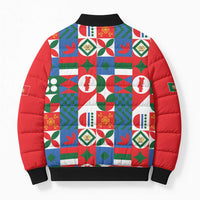 Portugal Football Bomber Puffer Jacket Patchwork National Flag Design - Wonder Print Shop