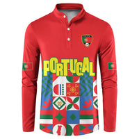 Portugal Football Button Sweatshirt Patchwork National Flag Design - Wonder Print Shop