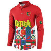 Portugal Football Button Sweatshirt Patchwork National Flag Design - Wonder Print Shop