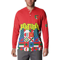 Portugal Football Button Sweatshirt Patchwork National Flag Design - Wonder Print Shop