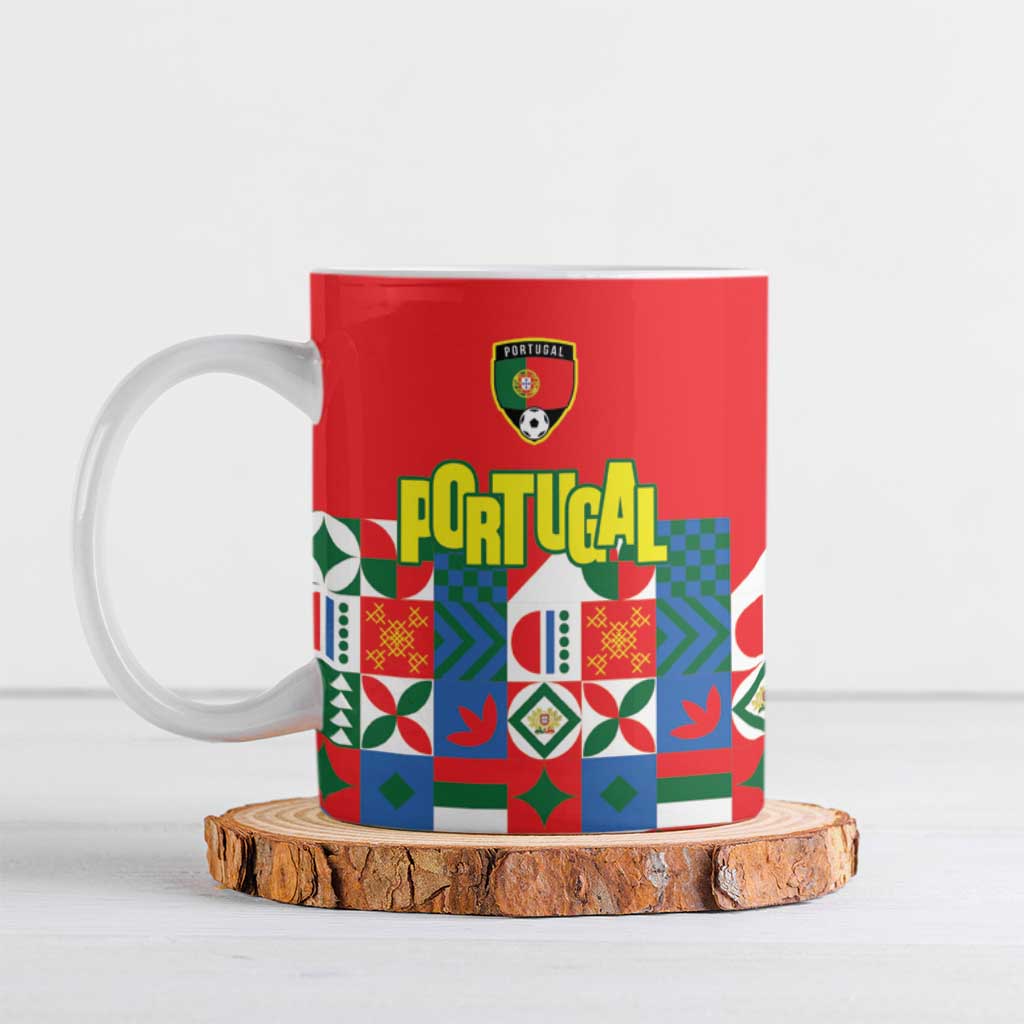 Portugal Football Ceramic Mug Patchwork National Flag Design - Wonder Print Shop