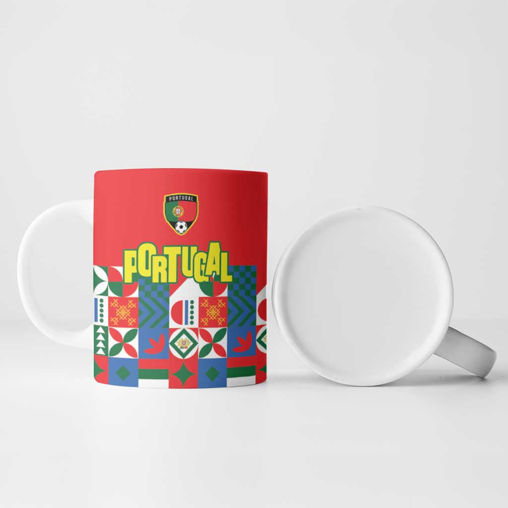 Portugal Football Ceramic Mug Patchwork National Flag Design - Wonder Print Shop