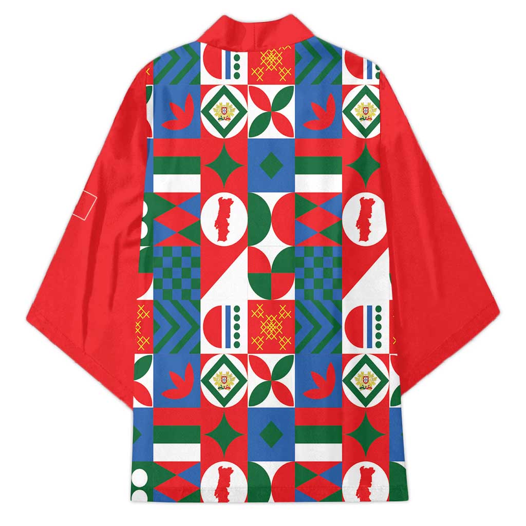 Portugal Football Kimono Patchwork National Flag Design - Wonder Print Shop
