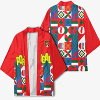 Portugal Football Kimono Patchwork National Flag Design - Wonder Print Shop