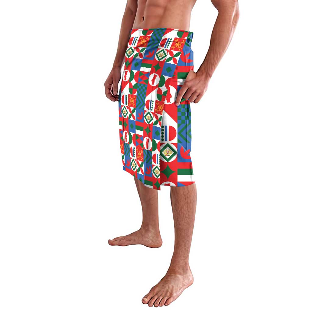 Portugal Football Lavalava Patchwork National Flag Design - Wonder Print Shop