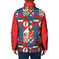 Portugal Football Padded Jacket Patchwork National Flag Design - Wonder Print Shop