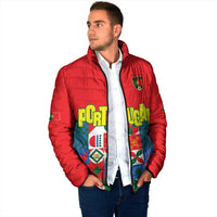 Portugal Football Padded Jacket Patchwork National Flag Design - Wonder Print Shop