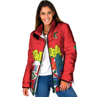 Portugal Football Padded Jacket Patchwork National Flag Design - Wonder Print Shop