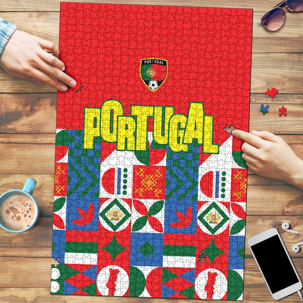 Portugal Football Puzzle Patchwork National Flag Design - Wonder Print Shop