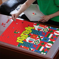 Portugal Football Puzzle Patchwork National Flag Design - Wonder Print Shop