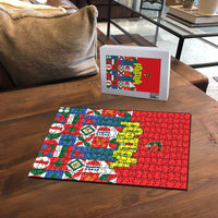 Portugal Football Puzzle Patchwork National Flag Design - Wonder Print Shop