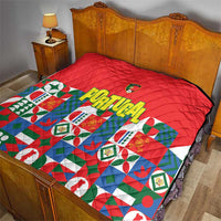 Portugal Football Quilt Patchwork National Flag Design - Wonder Print Shop