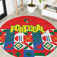 Portugal Football Round Carpet Patchwork National Flag Design - Wonder Print Shop