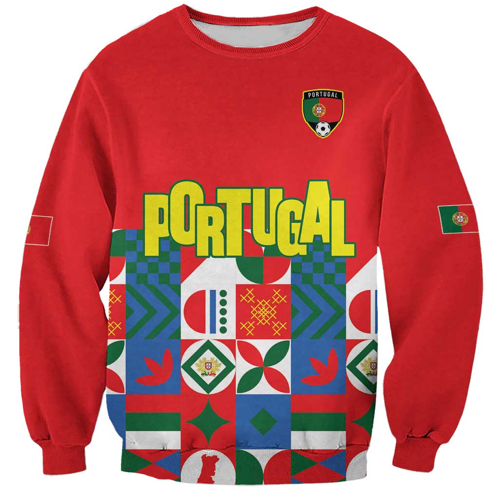 Portugal Football Sweatshirt Patchwork National Flag Design - Wonder Print Shop