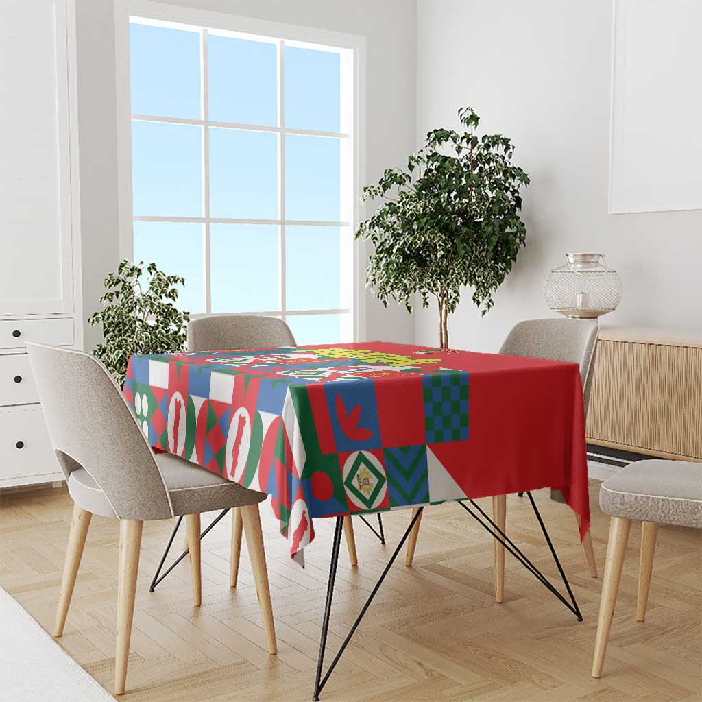 Portugal Football Tablecloth Patchwork National Flag Design - Wonder Print Shop