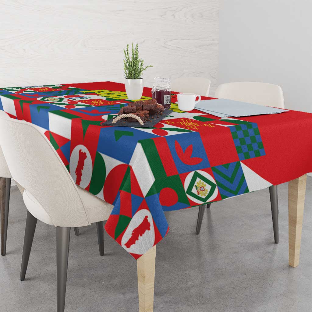 Portugal Football Tablecloth Patchwork National Flag Design - Wonder Print Shop
