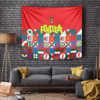Portugal Football Tapestry Patchwork National Flag Design - Wonder Print Shop