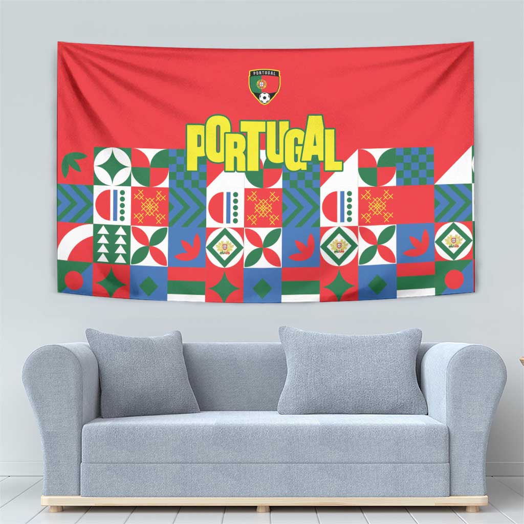 Portugal Football Tapestry Patchwork National Flag Design - Wonder Print Shop