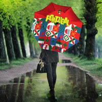 Portugal Football Umbrella Patchwork National Flag Design - Wonder Print Shop