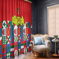Portugal Football Window Curtain Patchwork National Flag Design - Wonder Print Shop