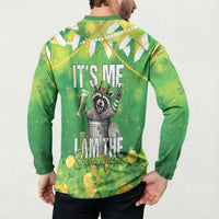 Funny Raccoon St Patrick's Day Button Sweatshirt It's Me I Am the Shenanigans