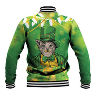 Funny Cat St Patrick's Day Baseball Jacket Irish Leprechaun Lucky Cat
