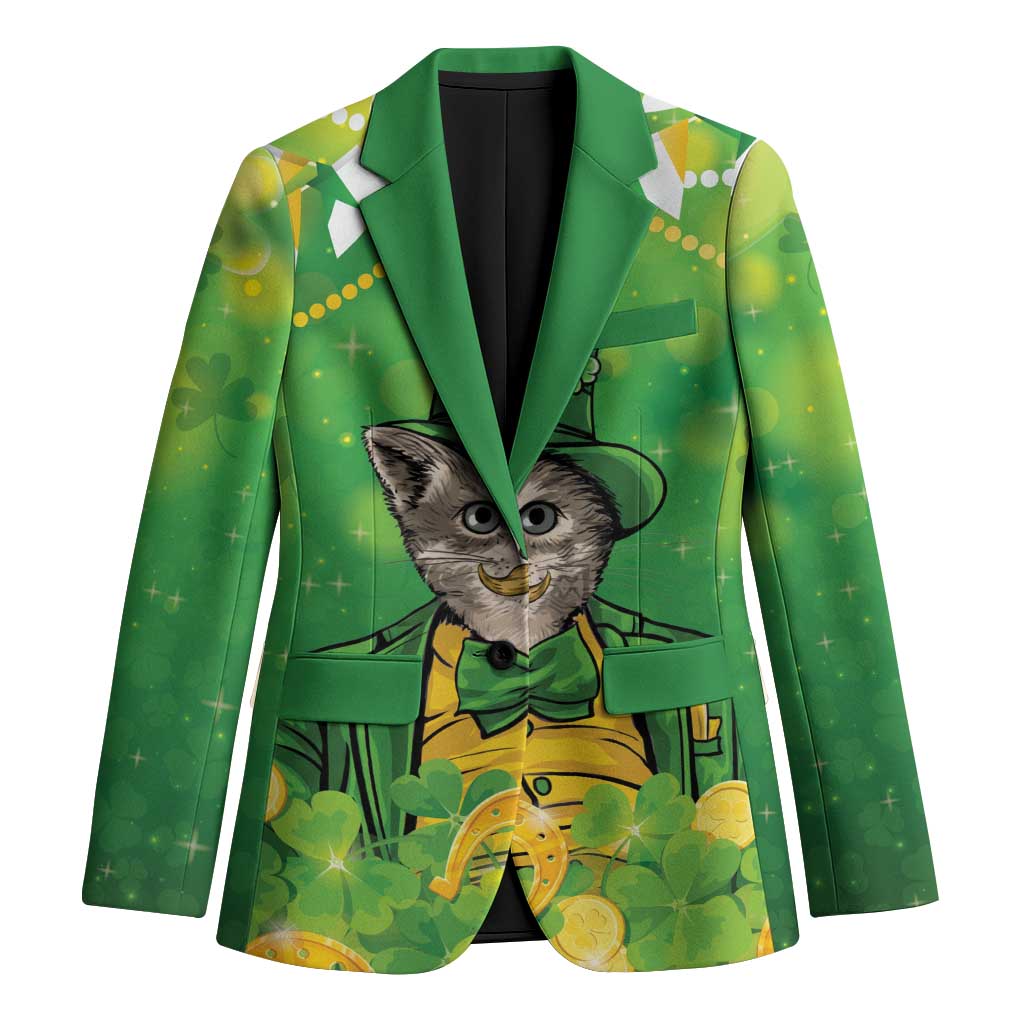 Funny Cat St Patrick's Day Blazer Irish Leprechaun Lucky Cat