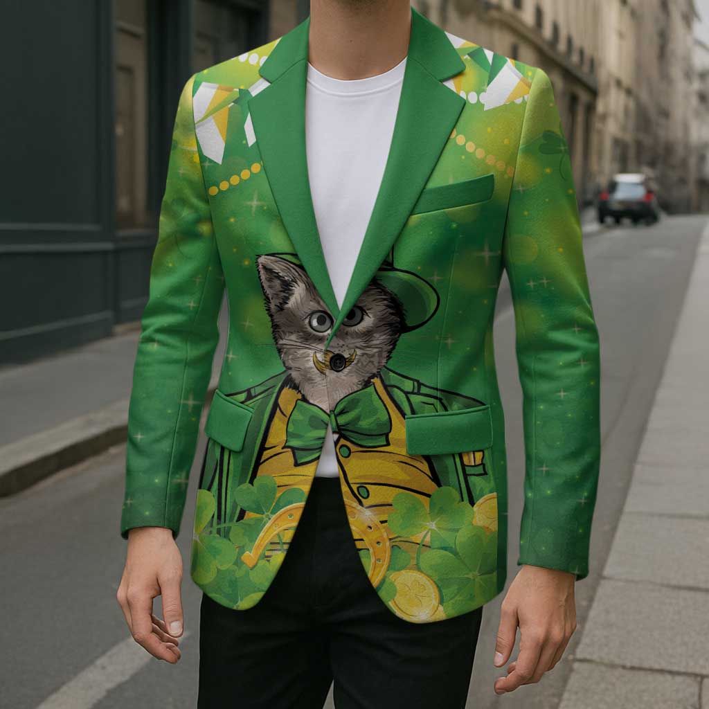 Funny Cat St Patrick's Day Blazer Irish Leprechaun Lucky Cat