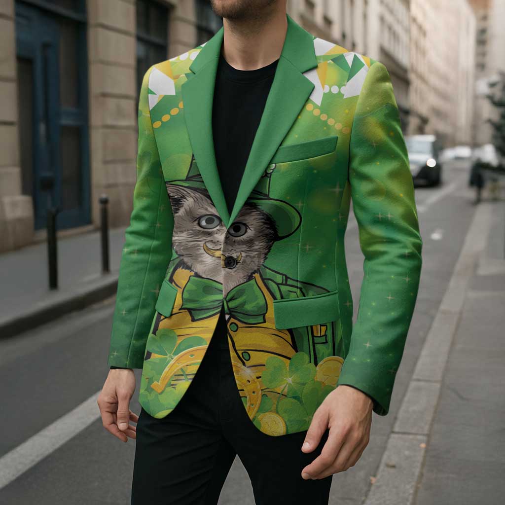 Funny Cat St Patrick's Day Blazer Irish Leprechaun Lucky Cat