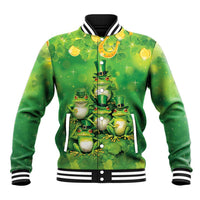 Funny Frog St Patrick's Day Baseball Jacket Lucky Shamrock Frog