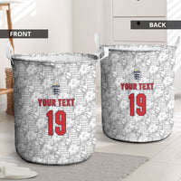Custom World Football 2026 England Laundry Basket Three Lions Monogram White Glory