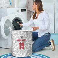 Custom World Football 2026 England Laundry Basket Three Lions Monogram White Glory