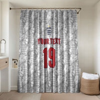 Custom World Football 2026 England Bathroom Set Three Lions Monogram White Glory