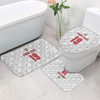 Custom World Football 2026 England Bathroom Set Three Lions Monogram White Glory