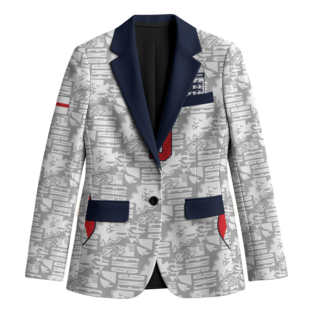Custom World Football 2026 England Blazer Three Lions Monogram White Glory