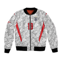 Custom World Football 2026 England Bomber Jacket Three Lions Monogram White Glory