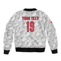 Custom World Football 2026 England Bomber Jacket Three Lions Monogram White Glory