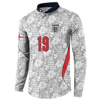 Custom World Football 2026 England Button Sweatshirt Three Lions Monogram White Glory