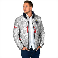 Custom World Football 2026 England Padded Jacket Three Lions Monogram White Glory