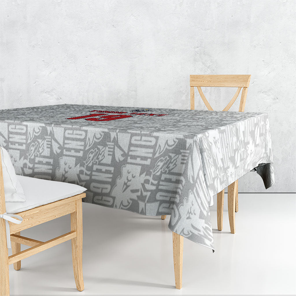 Custom World Football 2026 England Tablecloth Three Lions Monogram White Glory