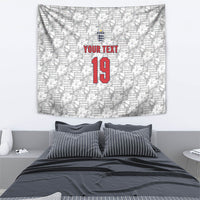 Custom World Football 2026 England Tapestry Three Lions Monogram White Glory