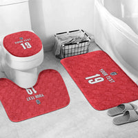 Custom World Football 2026 England Bathroom Set Three Lions Monogram Red Glory