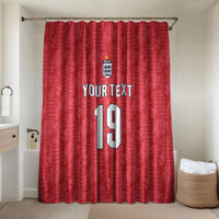 Custom World Football 2026 England Bathroom Set Three Lions Monogram Red Glory