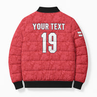 Custom World Football 2026 England Bomber Puffer Jacket Three Lions Monogram Red Glory