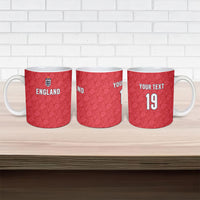 Custom World Football 2026 England Ceramic Mug Three Lions Monogram Red Glory