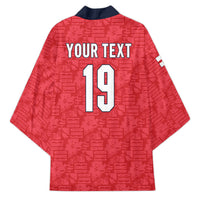 Custom World Football 2026 England Kimono Three Lions Monogram Red Glory
