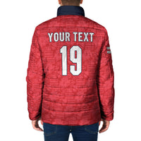 Custom World Football 2026 England Padded Jacket Three Lions Monogram Red Glory