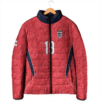 Custom World Football 2026 England Padded Jacket Three Lions Monogram Red Glory