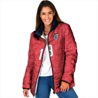 Custom World Football 2026 England Padded Jacket Three Lions Monogram Red Glory