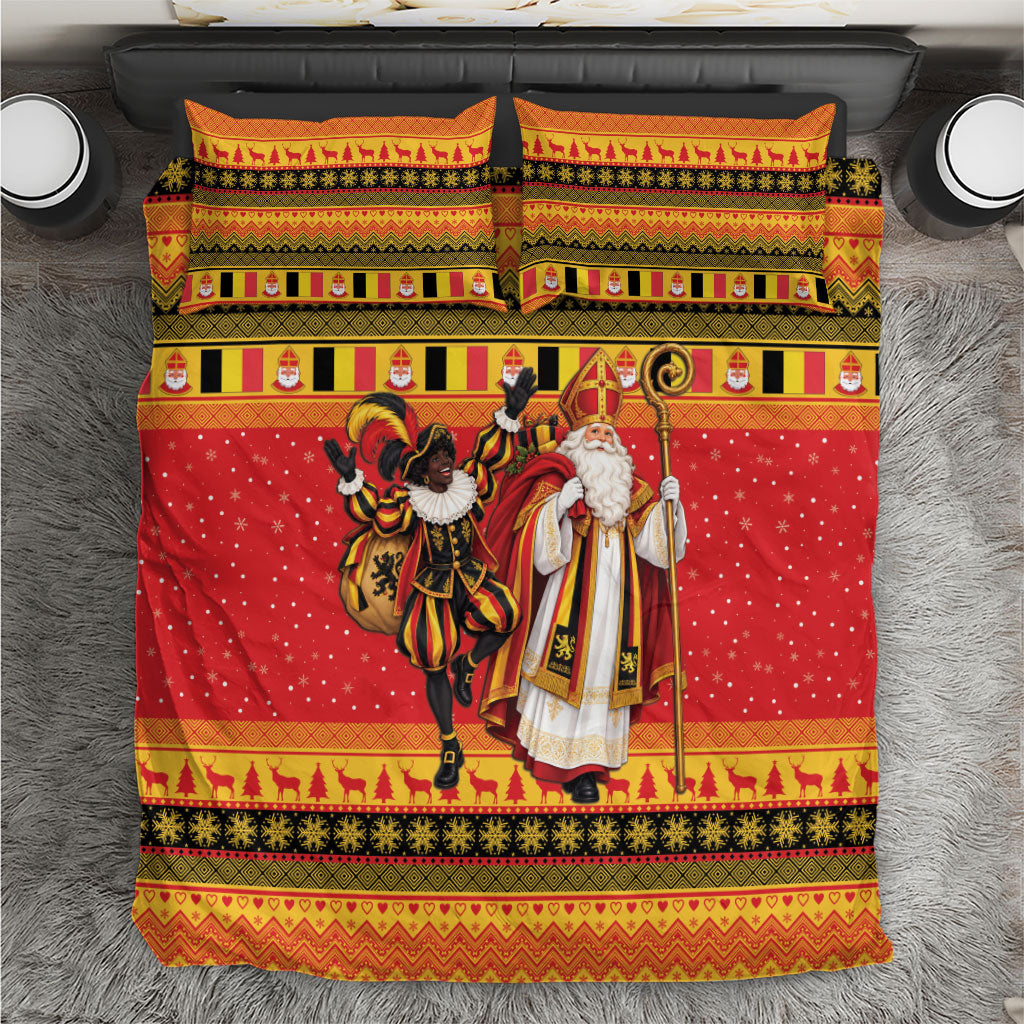 Belgium Christmas Bedding Set Saint Nicholas and Pere Fouettard